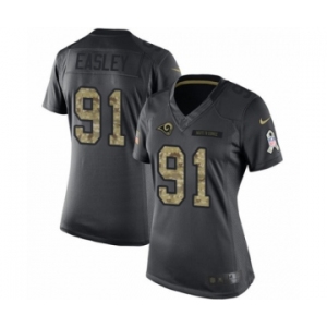 Women's Nike Los Angeles Rams #91 Dominique Easley Limited Black 2016 Salute to Service NFL Jersey