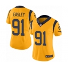 Women's Nike Los Angeles Rams #91 Dominique Easley Limited Gold Rush Vapor Untouchable NFL Jersey