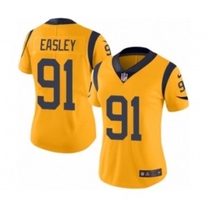 Women's Nike Los Angeles Rams #91 Dominique Easley Limited Gold Rush Vapor Untouchable NFL Jersey