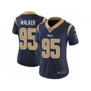 Women's Nike Los Angeles Rams #95 Tyrunn Walker Vapor Untouchable Limited Navy Blue Team Color NFL Jersey