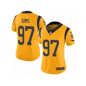 Women's Nike Los Angeles Rams #97 Eugene Sims Limited Gold Rush NFL Jersey