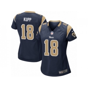 Women's Rams #18 Cooper Kupp Navy Blue Team Color Stitched NFL Elite Jersey