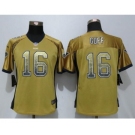 Wonen Nike St.Louis Rams #16 Jared Goff Drift Fashion Gold Jerseys