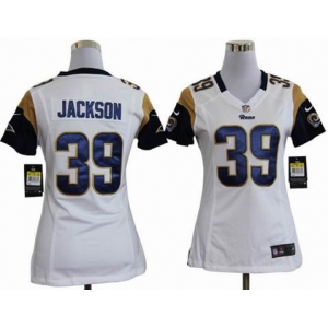 nike women nfl jerseys st. louis rams #39 jackson white[nike]