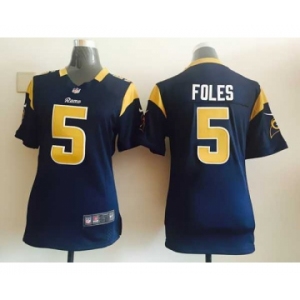 nike women nfl jerseys st. louis rams #5 foles dk.blue[nike]