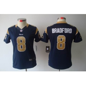 nike women nfl jerseys st. louis rams #8 bradford dk.blue[nike limited]