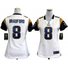 nike women nfl jerseys st. louis rams #8 bradford white[nike]