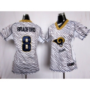 nike women nfl jerseys st. louis rams #8 bradford[fem fan zebra]