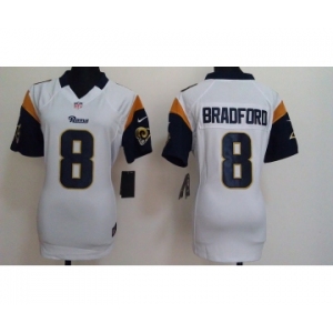 nike women nfl jerseys st louis rams #8 sam bradford white[nike]