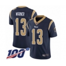 Youth Los Angeles Rams #13 Kurt Warner Navy Blue Team Color Vapor Untouchable Limited Player 100th Season Football Jersey