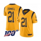 Youth Los Angeles Rams #21 Nolan Cromwell Limited Gold Rush Vapor Untouchable 100th Season Football Jersey