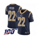 Youth Los Angeles Rams #22 Marcus Peters Navy Blue Team Color Vapor Untouchable Limited Player 100th Season Football Jersey