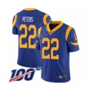 Youth Los Angeles Rams #22 Marcus Peters Royal Blue Alternate Vapor Untouchable Limited Player 100th Season Football Jersey