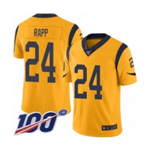 Youth Los Angeles Rams #24 Taylor Rapp Limited Gold Rush Vapor Untouchable 100th Season Football Jersey