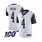 Youth Los Angeles Rams #4 Greg Zuerlein White Vapor Untouchable Limited Player 100th Season Football Jersey