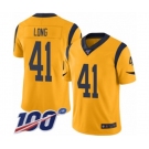 Youth Los Angeles Rams #41 David Long Limited Gold Rush Vapor Untouchable 100th Season Football Jersey