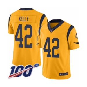 Youth Los Angeles Rams #42 John Kelly Limited Gold Rush Vapor Untouchable 100th Season Football Jersey