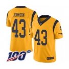 Youth Los Angeles Rams #43 John Johnson Limited Gold Rush Vapor Untouchable 100th Season Football Jersey