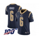 Youth Los Angeles Rams #6 Johnny Hekker Navy Blue Team Color Vapor Untouchable Limited Player 100th Season Football Jersey