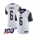 Youth Los Angeles Rams #6 Johnny Hekker White Vapor Untouchable Limited Player 100th Season Football Jersey