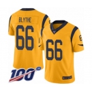 Youth Los Angeles Rams #66 Austin Blythe Limited Gold Rush Vapor Untouchable 100th Season Football Jersey