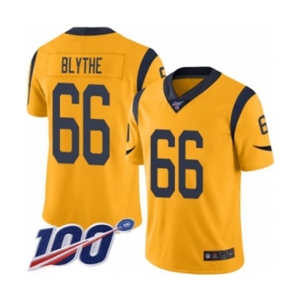 Youth Los Angeles Rams #66 Austin Blythe Limited Gold Rush Vapor Untouchable 100th Season Football Jersey