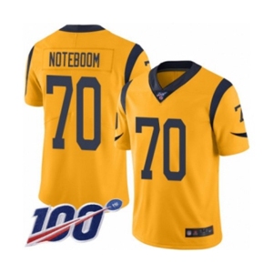 Youth Los Angeles Rams #70 Joseph Noteboom Limited Gold Rush Vapor Untouchable 100th Season Football Jersey