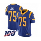 Youth Los Angeles Rams #75 Deacon Jones Royal Blue Alternate Vapor Untouchable Limited Player 100th Season Football Jersey