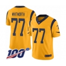 Youth Los Angeles Rams #77 Andrew Whitworth Limited Gold Rush Vapor Untouchable 100th Season Football Jersey