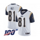 Youth Los Angeles Rams #81 Torry Holt White Vapor Untouchable Limited Player 100th Season Football Jersey