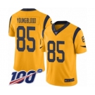 Youth Los Angeles Rams #85 Jack Youngblood Limited Gold Rush Vapor Untouchable 100th Season Football Jersey