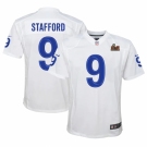 Youth Los Angeles Rams #9 Matthew Stafford White Nike Royal Super Bowl LVI Patch Jersey