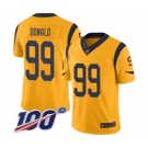 Youth Los Angeles Rams #99 Aaron Donald Limited Gold Rush Vapor Untouchable 100th Season Football Jersey