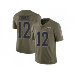 Youth Nike Los Angeles Rams #12 Brandin Cooks Olive Stitched NFL Limited 2017 Salute to Service Jersey