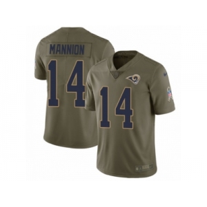 Youth Nike Los Angeles Rams #14 Sean Mannion Limited Olive 2017 Salute to Service NFL Jersey