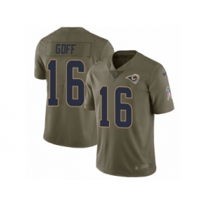 Youth Nike Los Angeles Rams #16 Jared Goff Limited Olive 2017 Salute to Service NFL Jersey