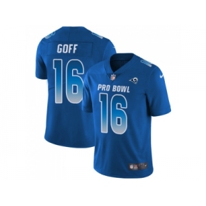 Youth Nike Los Angeles Rams #16 Jared Goff Royal Stitched NFL Limited NFC 2018 Pro Bowl Jersey