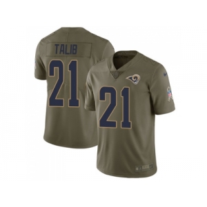 Youth Nike Los Angeles Rams #21 Aqib Talib Olive Stitched NFL Limited 2017 Salute to Service Jersey