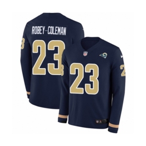 Youth Nike Los Angeles Rams #23 Nickell Robey-Coleman Limited Navy Blue Therma Long Sleeve NFL Jersey