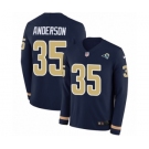 Youth Nike Los Angeles Rams #35 C.J. Anderson Limited Navy Blue Therma Long Sleeve NFL Jersey