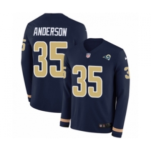 Youth Nike Los Angeles Rams #35 C.J. Anderson Limited Navy Blue Therma Long Sleeve NFL Jersey