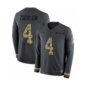 Youth Nike Los Angeles Rams #4 Greg Zuerlein Limited Black Salute to Service Therma Long Sleeve NFL Jersey
