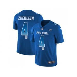 Youth Nike Los Angeles Rams #4 Greg Zuerlein Royal Stitched NFL Limited NFC 2018 Pro Bowl Jersey