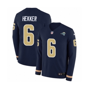 Youth Nike Los Angeles Rams #6 Johnny Hekker Limited Navy Blue Therma Long Sleeve NFL Jersey