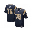 Youth Nike Los Angeles Rams #76 Orlando Pace Game Navy Blue Team Color NFL Jersey