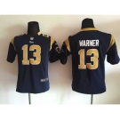 nike youth nfl jerseys st. louis rams #13 warner blue[nike]