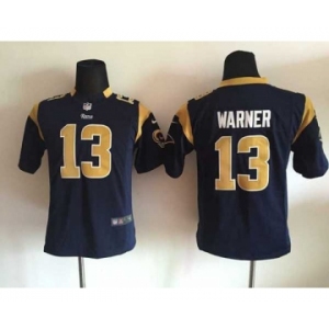 nike youth nfl jerseys st. louis rams #13 warner blue[nike]