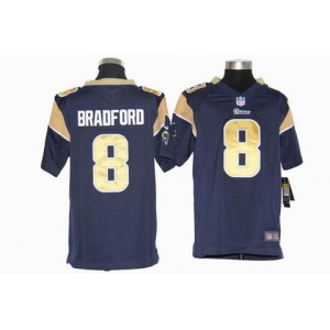 nike youth nfl jerseys st. louis rams #8 bradford blue[nike]