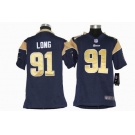 nike youth nfl jerseys st. louis rams #91 long blue[nike]