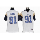 nike youth nfl jerseys st. louis rams #91 long white[nike]